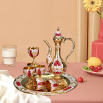 ja teekannu komplekt, metallist teekann, karahvini karahvin koduseks lauakaunistuseks, pulmakingitus Gold and White