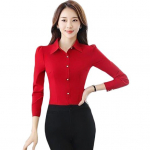 Image Suures suuruses &otilde;huke pol&uuml;ester Fit &uuml;herealine s&auml;rk V&auml;&auml;rikas Enhance Beauty &uuml;hev&auml;rviline pikkade varrukatega s&auml;rgikoht 4XL veinipunane v&auml;rv