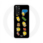 &Uuml;mbris Xiaomi Redmi Note 11S Simpsonite kleebistele mustal taustal