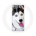 Coque pour Xiaomi Redmi Note 10 Pro Husky Blanc de Sib&eacute;rie Yeux Bleus