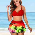 Naiste &otilde;lapaeltega ujumistrikoo Candy v&auml;rviline Beach Print Bikini Tankini ujumistrikoo S sinine