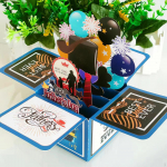 Father's Day Card, Best Dad in The World Popup with Note Card Blessing 3D Greeting