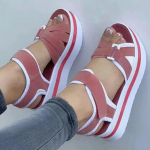 Naiste sandaalid kontsad sandaalid madala platvormiga kingad naistele suvesandaalid kontsadega suvekingad Naiste jalatsid kiilud kingad 41 roosa