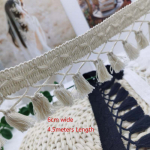 5 jardi/partii 6cm lai puuvillane narmastega pitsist tilk narmastega kaunistuslint riiete, kodutekstiili kaunistamiseks, DIY k&auml;sitsi valmistatud k&auml;sit&ouml;&ouml; &otilde;mblustarvikud 5Yards length beež