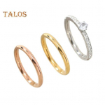 3 tk/komplekti virnastatavad s&otilde;rmused naistele &uuml;mmargused kuupmeetrilised tsirkooniumoksiidist s&otilde;rmused roostevabast terasest s&otilde;rmused peened ehted kingitused igap&auml;evaseks kandmiseks s&uuml;nnip&auml;evaks j&otilde;uludeks Sets