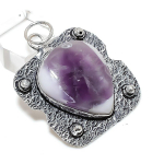 Natural Super Amethyst 23 Handmade 925 Sterling Silver Gift Pendant 2.05 s5k88