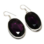 Natural Amethyst Gemstone Handmade 925 Sterling Silver Earring 1.97 f2b70