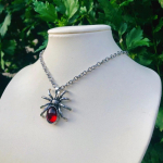 Vintage Red Crystal Spider Ripats Kaelakeed Punk Rock Gothicinsect Animal Choker meestele Boyfriend Gift Party Club Ehted 50cm