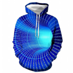 Meeste 3D kampsun Euro Size Swirl Digital Print pikkade varrukatega kapuuts Meeste spordir&otilde;ivad S
