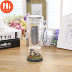 Loominguline armas Totoro multikas klaasist kaasaskantav joogitops kahekihiline mikromaastiku teetass kaane ja k&ouml;iega veepudeliga