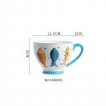 P&otilde;hjamaade k&auml;sitsi maalitud keraamiline hommikus&ouml;&ouml;gikruus Creative Personality Trend Suure mahutavusega kohvi-kaerahelbekruus Piimatass One size