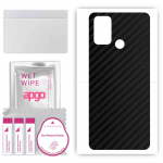 apgo Protective Skin Sticker for the back compatible with Realme C17, Wrap Film, Foil, Vinyl - Pattern Carbon Black