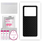 apgo Protective Skin Sticker for the back compatible with Vivo X80, Wrap Film, Foil, Vinyl - Pattern Carbon Black