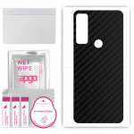 apgo Protective Skin Sticker for the back compatible with TCL 20 AX 5G, Wrap Film, Foil, Vinyl - Pattern Carbon Black