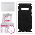 apgo Protective Skin Sticker for the back+sides compatible with Samsung Galaxy S10 Plus, Full Wrap Film, Foil, Vinyl - Pattern Black Camo