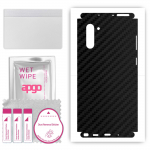 apgo Protective Skin Sticker for the back+sides compatible with Samsung Galaxy Note 10 5G, Full Wrap Film, Foil, Vinyl - Pattern Carbon Black