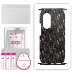 apgo Protective Skin Sticker for the back+sides compatible with Honor 50 Pro, Full Wrap Film, Foil, Vinyl - Pattern Carbon Black Pixel