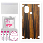 apgo Protective Skin Sticker for the back+sides compatible with Oppo A53, Full Wrap Film, Foil, Vinyl - Pattern Tigerwood