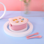 Koolilastele kaasaskantav Bento kahvli ja lusikaga l&otilde;unakarp Lekkekindel plastikust Anime mikrolaineahjus toidukonteiner koolilapse s&ouml;&ouml;gikarp oranž