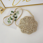 Moodsad &uuml;mmargused &otilde;lgedest p&otilde;ikkotid naistele K&auml;sitsi valmistatud kootud reisikott rannas 20x3x20cm beež