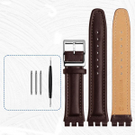 Ehtsast nahast k&auml;ev&otilde;ru swatch kellarihmale 17mm 19mm hammasliides k&auml;ekellad meeste naiste spordinahast kellarihm 17mm