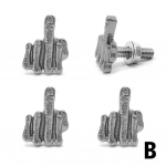 Keskmine &auml;rakeeratav s&otilde;rm &uuml;les numbrim&auml;rgi poldid kruvi esiklaasi teraskomplekt asenduskruvi Stai S8T9 Silver-4pcs