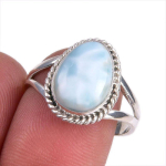 Natural Republic Larimar Gemstone 925 Tahke Sterling H&otilde;bedast Kingitus S&otilde;rmus S.9 o9F02 white