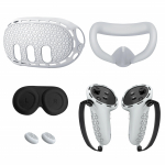 Silikoonkatte komplekt Oculus/Meta Quest 3 jaoks, VR-tarvikud, kaitsekate, kontrolleri k&auml;epidemete kate, peakomplekti kate ja n&auml;okate