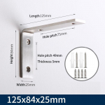 2 tk raskeveokite roostevabast terasest nurgakood must kolmnurkklamber L-kujuline riiul seina tugiplaadi kronsteini vaheraam 125x84x25x5mm