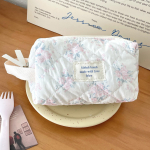 Vintage lilleline kosmeetikakott naistele Armas ruuduline k&auml;ekott Naiste reisi meigikott Tepitud puuvillane lilleline v&auml;ike k&auml;ekott