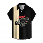 Hawaii s&auml;rk meestele, meeste vintage n&ouml;&ouml;pidega keeglis&auml;rgid l&uuml;hikeste varrukatega suvine rannas&auml;rk L must