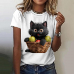 Suvine Naiste T-s&auml;rk Kassi Prindiga Vabaaja L&uuml;hikeste Varrukatega 3D T-s&auml;rgid Mood Streetwear Meeskonna Kaela Pullover &Uuml;lisuur Naiste R&otilde;ivad 4XL