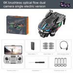 Uus V186 Pro Drone 8K Professionaalne kolme HD-kaameraga &otilde;hufotograafia takistuste v&auml;ltimine FPV harjadeta mootoriga Quadrotor Dron UAV 6K 1 battery must