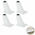 4tk 8cm metallm&ouml;&ouml;bli jalg Paks alumiiniumsulamist lauakapid jalad Diivanvoodi telekakapi jalad valge