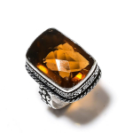 Citrine Gemstone Handmade 925 Sterling Silver Gift Jewelry Ring Size 6 f8m67