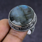 Labradorite Gemstone handmade 925 Sterling Silver gift Jewelry Ring Size 8 F8n15
