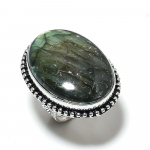 Natural Labradorite Gemstone Handmade 925 Sterling Silver Ring Size 6 d1a79