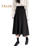 Naiste Midi-seelik K&otilde;rge v&ouml;&ouml;kohaga A-jooneline rulluisu seelik &uuml;hev&auml;rviline, suur &auml;&auml;ris, pendeldamise stiil Kontori naiste seelik t&ouml;&ouml;r&otilde;ivad S kohv