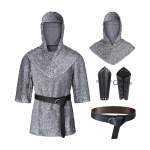 Halloweeni rollim&auml;ngukost&uuml;&uuml;mid, keti imitatsiooniga s&auml;rk Knight Cosplay kost&uuml;&uuml;mikomplekt, 3/4 tk. L