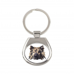 Eurasian, Eurasier - geometric keychain with a photo and the inscription Art-Dog