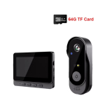 4,3-tolline nutikas video-uksekell v&auml;listingimustes veekindel sisetelefoni uksekell infrapuna-&ouml;ise n&auml;gemise heli reaalajas j&auml;lgitav turvakaamera X8 X8 64G must