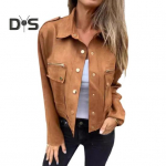 S&uuml;giskevadmantel klapiga tasku lukuga dekoratsiooniga allap&ouml;&ouml;ratav krae pikkade varrukatega &uuml;he n&ouml;&ouml;biga n&ouml;&ouml;pidega lasti stiil igap&auml;evaseks kandmiseks v&auml;listingimustes vabaaja &uuml;leriided XXL pruun