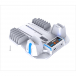 Multifunktsionaalne soojust hajutav alus PS5 &otilde;hukesele, jahutavale ja kahele laadimisjaamale m&auml;ngukontrolleri kiirlaadimisaluse laadimisdoki jaama jaoks 25*27.3*8cm must