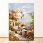 L&otilde;uendist seinapilt elutoa sisekujunduseks Plakat ja tr&uuml;kised Abstraktne Vahemere aia maastik &Otilde;limaal 30x45cm No Frame