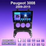 2 DIN Android autoraadio Peugeot 3008 2009-2015 jaoks Multimeediam&auml;ngija Peaseade Stereo GPS Navigatsioon WIFI 1+16GB 1+16GB,B