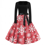 Naiste mood ruudukujulised vabaaja &otilde;hukesed j&otilde;ulutr&uuml;kiga pikkade varrukatega kleidid XXXXL sinine