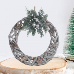 Puidust j&otilde;ulup&auml;rg rippuv &uuml;mmargune kodukaunistus 35 cm j&otilde;uluvanik majapidamise riiulile