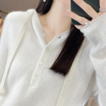 Naiste ka&scaron;miirist sviiter Qinghe ka&scaron;miir 30% ka&scaron;miir 70% vill Naiste s&uuml;gis- ja talvine ka&scaron;miirist pullover pehme ja soe L valge