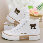 Pocket Bear High Top Kingad Naiste Ins Canvas Shoes Lauakingad Suures suuruses naiste kingad 40 valge