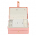 Ehtekarp 3 kihti suure mahutavusega kunstnahast hoiustamisorgani ristmustriline &uuml;mbris koos kaelakee riidepuudega eemaldatav sahtel valge